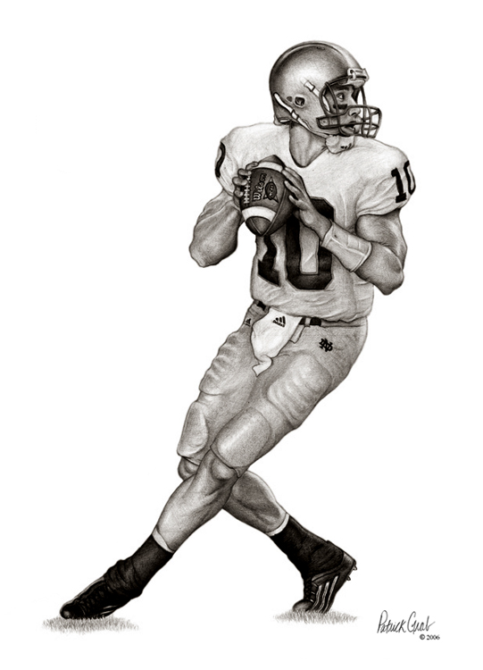 Brady Quinn Action Drawing